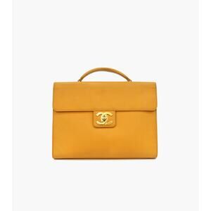 CHANEL Orange Briefcase A-A2045